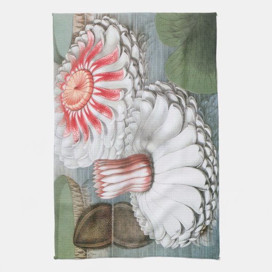  waterlioen bloemen in een Garden Pond Theedoek (Verticaal)