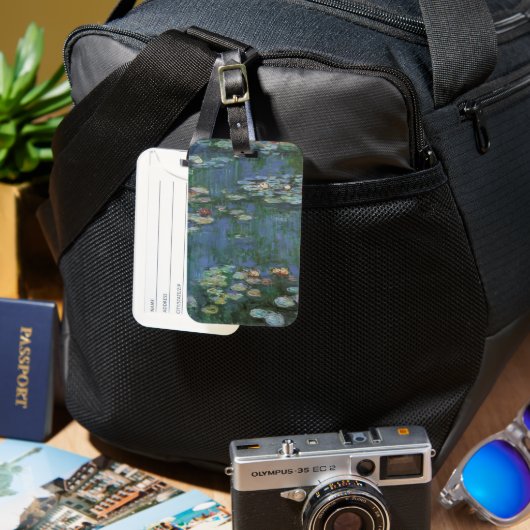 Waterlioenen van Claude Monet,  bloemen Bagagelabel (Voorkant & Achterkant)