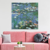 Waterlioenen van Claude Monet,  bloemen Canvas Afdruk (Insitu (Woonkamer))