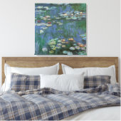Waterlioenen van Claude Monet,  bloemen Canvas Afdruk (Insitu (Slaapkamer))