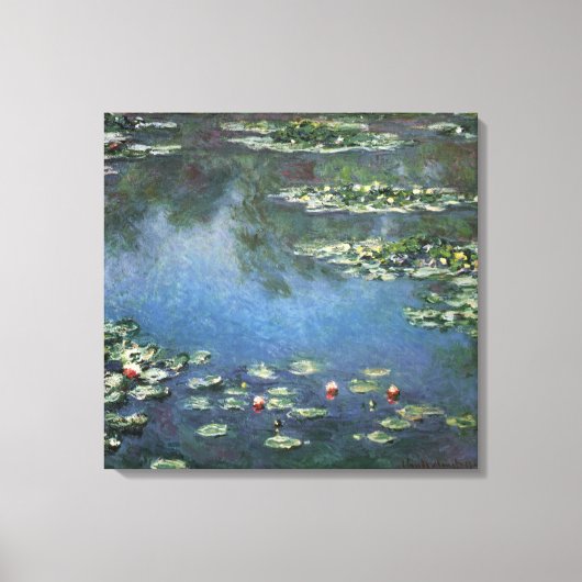 Waterlioenen van Claude Monet, bloemen Canvas Afdruk (Voorkant)
