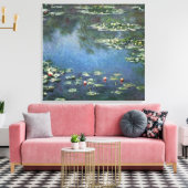Waterlioenen van Claude Monet,  bloemen Canvas Afdruk (Insitu (Woonkamer))
