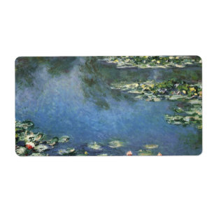 Waterlioenen van Claude Monet,  bloemen Etiket