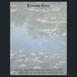 Waterlioenen van Claude Monet,  bloemen Gepersonaliseerd Briefhoofd<br><div class="desc">Water Lilies (1906) van Claude Monet is een impressionisme in het kunstlandschap schilderij. Het is een van de vele variaties van waterlelie schilderijen die Monet schilderde in zijn bloemtuin in Giverny, Frankrijk. Waterlelijke bloemen in een lenteseienvijver. Over de kunstenaar: Claude Monet (1840-1926) was de oprichter van de Franse impressionistische schilderbeweging,...</div>