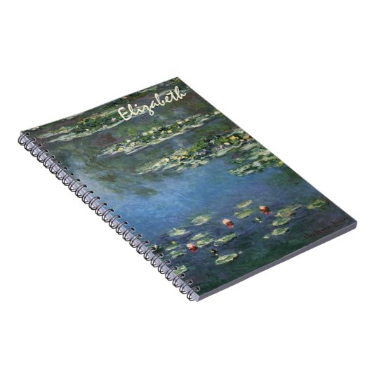 Waterlioenen van Claude Monet,  bloemen Notitieboek (Rechterzijde)
