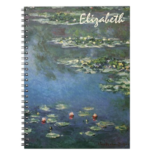 Waterlioenen van Claude Monet, bloemen Notitieboek (Voorkant)