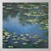 Waterlioenen van Claude Monet,  bloemen Poster (Voorkant)