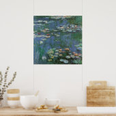 Waterlioenen van Claude Monet, bloemen Poster (Keuken)