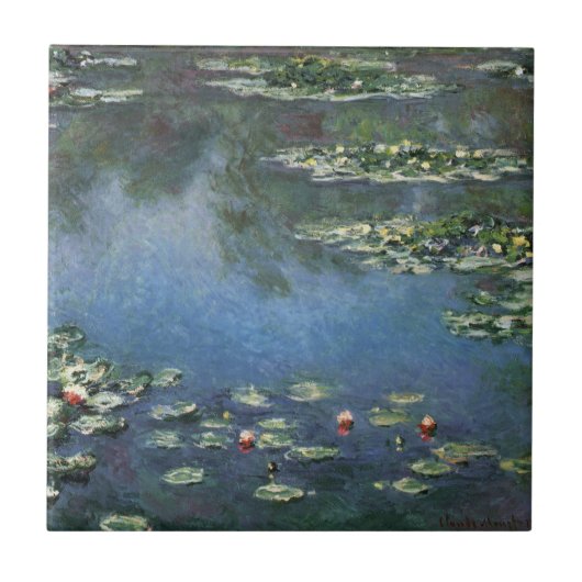 Waterlioenen van Claude Monet,  bloemen Tegeltje (Voorkant)