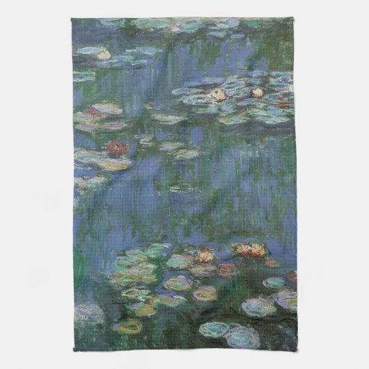 Waterlioenen van Claude Monet,  bloemen Theedoek (Verticaal)
