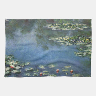 Waterlioenen van Claude Monet,  bloemen Theedoek