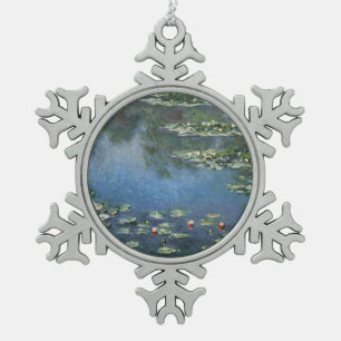 Waterlioenen van Claude Monet, bloemen Tin Sneeuwvlok Ornament