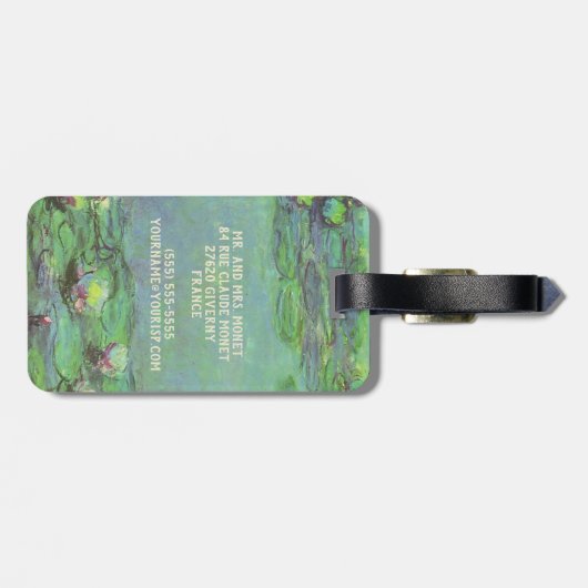 Waterlioenen van Claude Monet,  impressionisme Bagagelabel (Achterkant horizontaal)