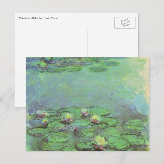 Waterlioenen van Claude Monet,  impressionisme Briefkaart (Voorkant / Achterkant)