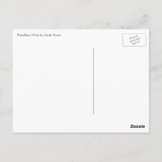 Waterlioenen van Claude Monet,  impressionisme Briefkaart (Achterkant)