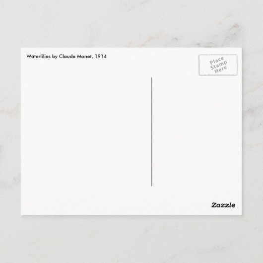 Waterlioenen van Claude Monet,  impressionisme Briefkaart (Achterkant)