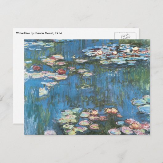 Waterlioenen van Claude Monet,  impressionisme Briefkaart (Voorkant / Achterkant)