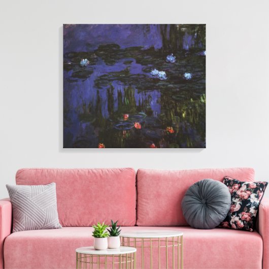 Waterlioenen van Claude Monet,  impressionisme Canvas Afdruk (Insitu (Woonkamer))