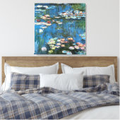 Waterlioenen van Claude Monet, impressionisme Canvas Afdruk (Insitu (Slaapkamer))