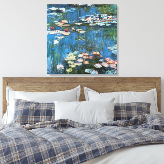 Waterlioenen van Claude Monet, impressionisme Canvas Afdruk (Insitu (Slaapkamer))