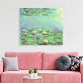 Waterlioenen van Claude Monet,  impressionisme Canvas Afdruk (Insitu (Woonkamer))