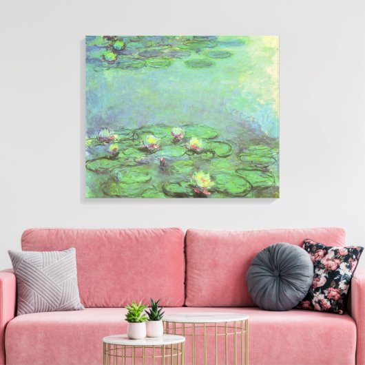 Waterlioenen van Claude Monet,  impressionisme Canvas Afdruk (Insitu (Woonkamer))