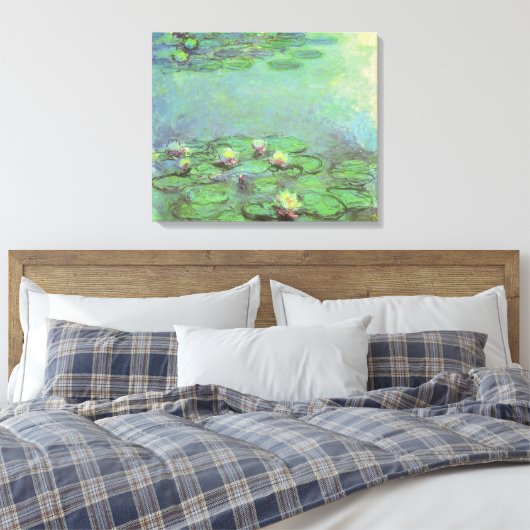 Waterlioenen van Claude Monet,  impressionisme Canvas Afdruk (Insitu (Slaapkamer))