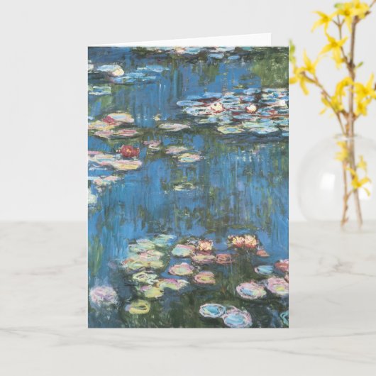 Waterlioenen van Claude Monet, impressionisme Kaart (Gele Bloem)
