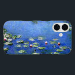 Waterlioenen van Claude Monet,  Kunst iPhone 16 Hoesje<br><div class="desc">Waterlivons van Claude Monet is een kunstschilderij met een kunstschilderij met waterlappen in een vijver in de tuin van Monet in zijn huis in Giverny, Frankrijk. Een zonnige lente of zomerdag met de heldere blauwe hemel die in de vijver reflecteert. Claude Monet genoot van het schilderen "en plein air" of...</div>