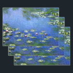 Waterlioenen van Claude Monet,  Kunst Inpakpapier Vel<br><div class="desc">Waterlivons van Claude Monet is een kunstschilderij met een kunstschilderij met waterlappen in een vijver in de tuin van Monet in zijn huis in Giverny, Frankrijk. Een zonnige lente of zomerdag met de heldere blauwe hemel die in de vijver reflecteert. Claude Monet genoot van het schilderen "en plein air" of...</div>