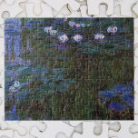 Waterlioenen van Claude Monet,  Kunst Legpuzzel<br><div class="desc">Waterlivons van Claude Monet is een kunstschilderij met een kunstschilderij met waterlappen in een vijver in de tuin van Monet in zijn huis in Giverny, Frankrijk. De diepe groene van de weepende wilgen bomen werpen een reflectie in de vijver. Claude Monet genoot van het schilderen "en plein air" of "in...</div>