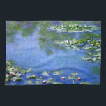 Waterlioenen van Claude Monet,  Kunst Theedoek<br><div class="desc">Waterlivons van Claude Monet is een kunstschilderij met een kunstschilderij met waterlappen in een vijver in de tuin van Monet in zijn huis in Giverny, Frankrijk. Een zonnige lente of zomerdag met de heldere blauwe hemel die in de vijver reflecteert. Claude Monet genoot van het schilderen "en plein air" of...</div>