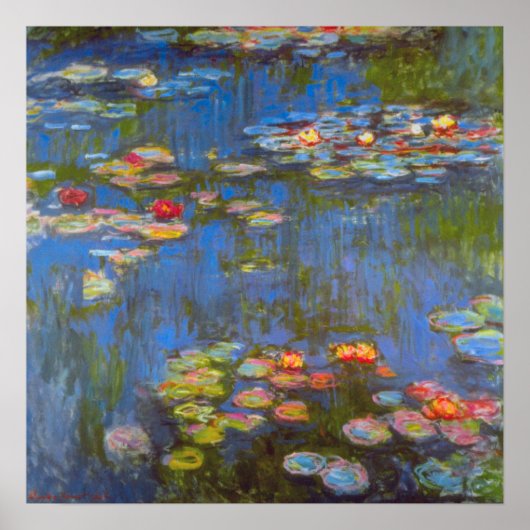 Waterlioenen van Claude Monet,  Natuur Kunst Poster (Voorkant)