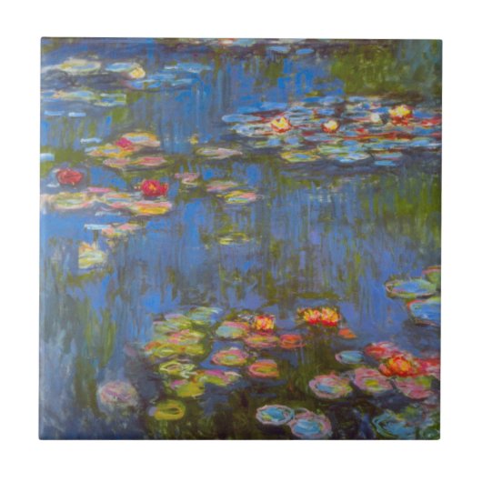 Waterlioenen van Claude Monet, Natuur Kunst Tegeltje (Voorkant)