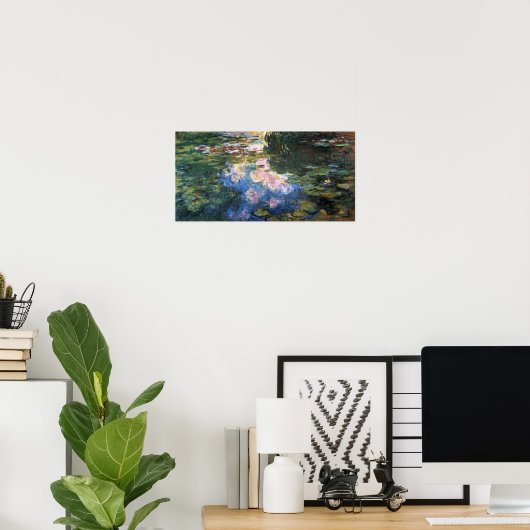 Waterlioenen van Claude Monet,  tuinkunst Poster (Thuiskantoor)