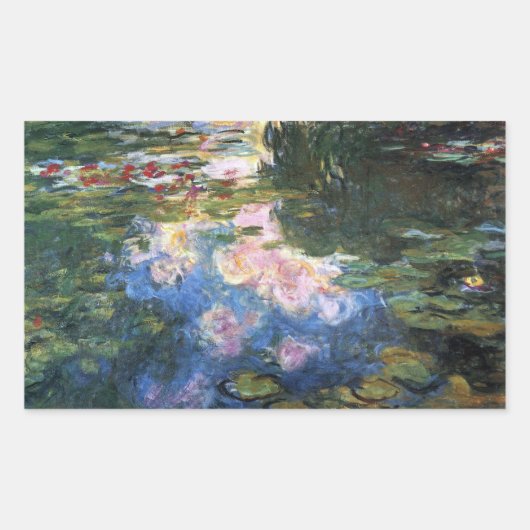Waterlioenen van Claude Monet,  tuinkunst Rechthoekige Sticker (Voorkant)