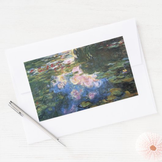 Waterlioenen van Claude Monet,  tuinkunst Rechthoekige Sticker (Envelop)
