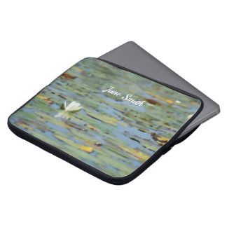 Waterlly Lake Flower Waterverf Electronics Bag Laptop Sleeve