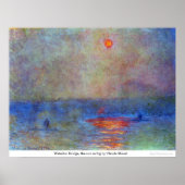 Waterloo Bridge, de zon in mist door Claude Monet Poster (Voorkant)