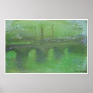 Waterloo Bridge, Londen, bij Dusk, c. 1904 Poster
