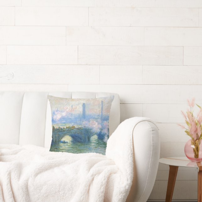 Waterloo Bridge, Londen door Claude Monet Kussen (Bank)