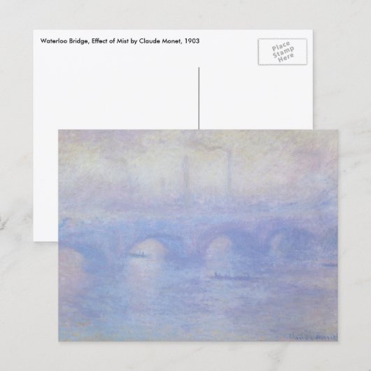 Waterloo Bridge, Mist Effect door Claude Monet Briefkaart (Voorkant / Achterkant)