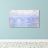 Waterloo Bridge, Mist Effect door Claude Monet Canvas Afdruk (Insitu (Houten vloer))