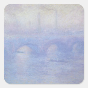 Waterloo Bridge, Mist Effect door Claude Monet Vierkante Sticker