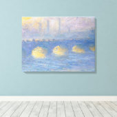 Waterloo Bridge, temps couvert | 1904 Canvas Afdruk (Insitu (Houten vloer))