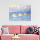 Waterloo Bridge, temps couvert | 1904 Canvas Afdruk (Insitu (Woonkamer))