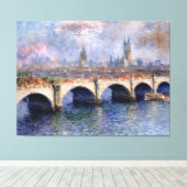 Waterloo Bridge Zonlicht Effect Canvas Afdruk (Insitu (Houten vloer))