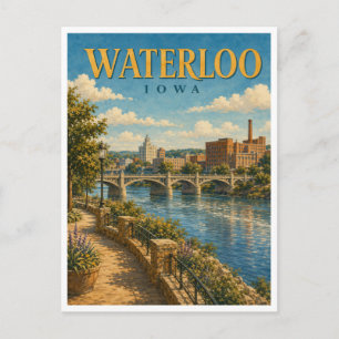 Waterloo Iowa Cedar River GeoSaga Briefkaart