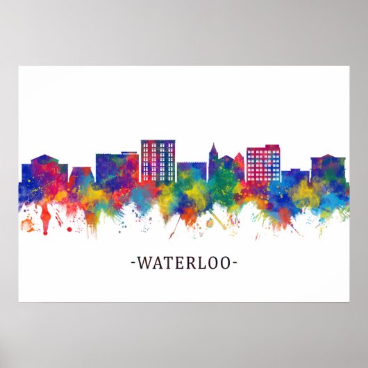 Waterloo Iowa Skyline Poster (Voorkant)