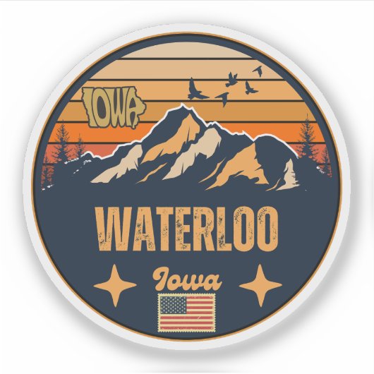 Waterloo, Iowa Sticker (Voorkant)